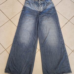 Wide-Leg Sweatpants Blue Jeans